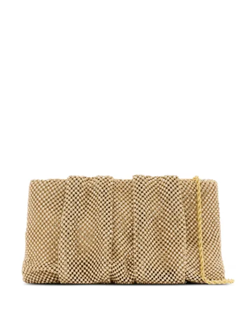 Loeffler Randall Serena crystal-embellished clutch bag Gold SERENADIAM