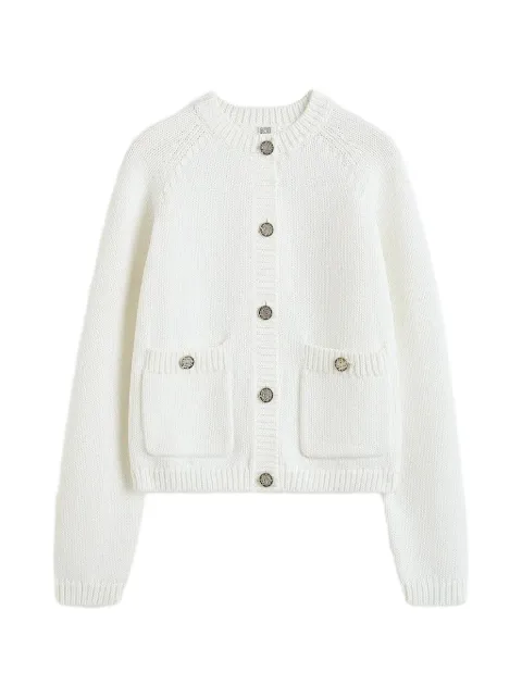 TOTEME hammered-button cardigan White 263WRT0853YA0299047