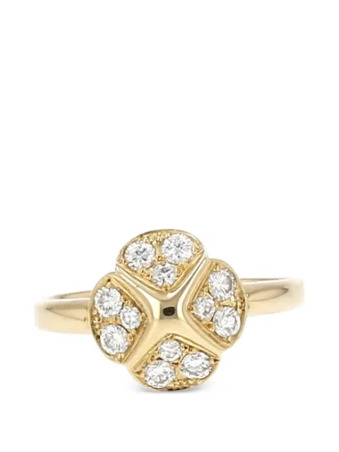 Christian Dior Pre-Owned 1990s flower-motif diamond ring Gold 431597