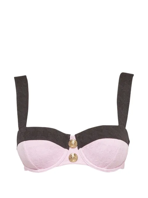 L'Agence Alexandria colorblock bikini top Pink 1303637