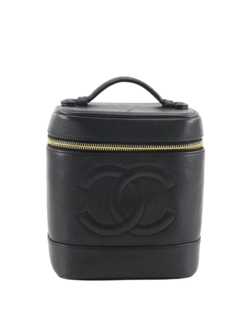 CHANEL Pre-Owned 1996-1997 CC Caviar Case vanity bag Black 89257YOJTNRR66T7