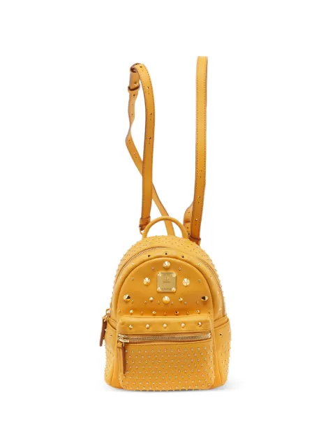 MCM Pre-Owned Stark studded backpack Yellow 1288374
