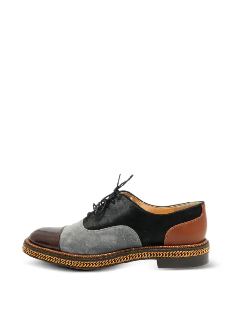 Christian Louboutin Pre-Owned calf-hair and patent leather oxford shoes Grey 1314804