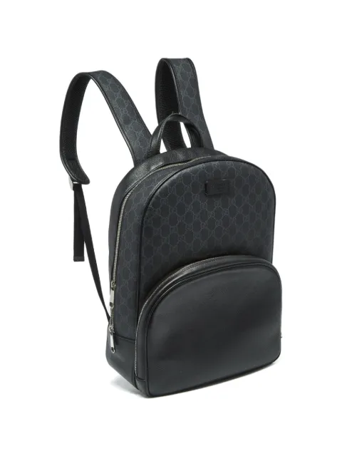 Gucci Pre-Owned medium GG Supreme and leather backpack Black 1286797
