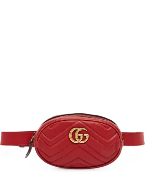 Gucci Pre-Owned GG Marmont matelassé mini belt bag Red 1359543
