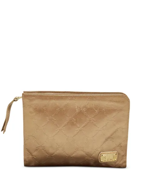 Longchamp logo quilted clutch bag Neutrals 1258362