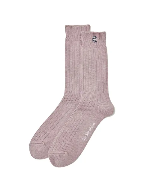 Undercover ribbed-knit logo-embroidered socks Pink US1E4L01