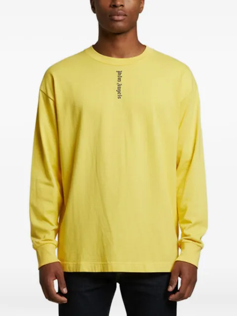 Palm Angels logo-print long-sleeve T-shirt Yellow 1355999