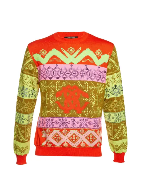 Roberto Cavalli Vintage geometric jacquard sweater Orange 1352640