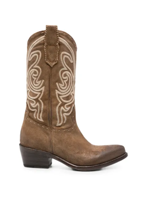 ERALDO Leon embroidered-design boots Brown LEONPLU
