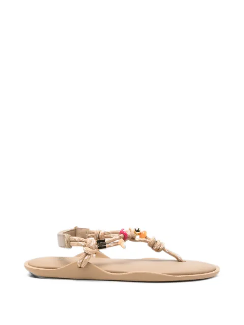 Flòwze x Collanine Colorate beaded-rope sandals Neutrals FLOBEADS