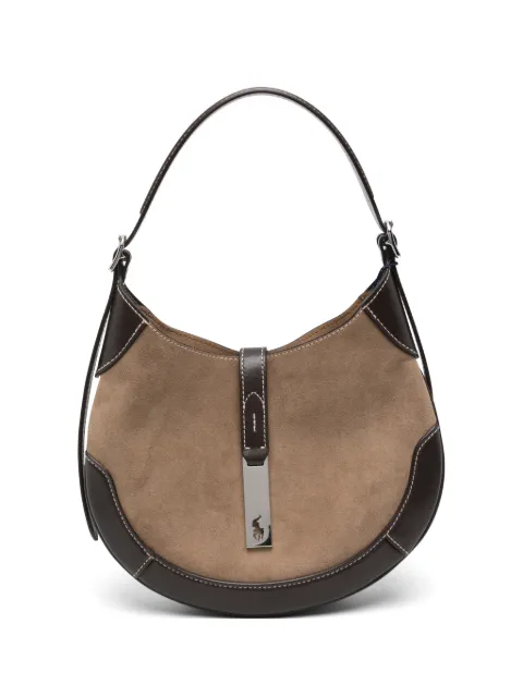 Polo Ralph Lauren Polo ID panelled suede shoulder bag Neutrals 428945972007