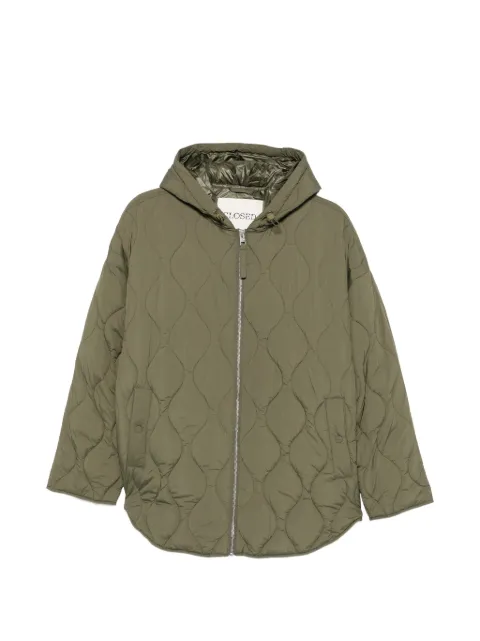 Closed quilted hooded jacket Green C9775068J22