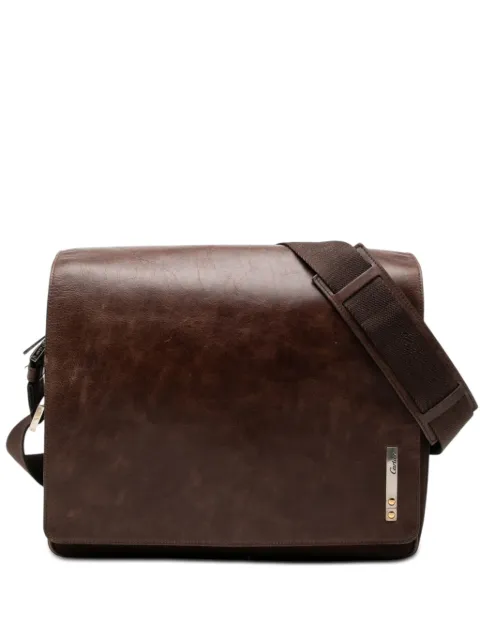 Cartier 2010-2026 Leather and Canvas Santos Messenger Bag crossbody bag Brown R4CV84IA8MWL7AV1