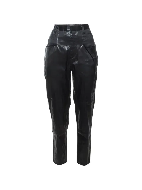 Isabel Marant Vintage silk high-waisted tapered trousers Black 1352524