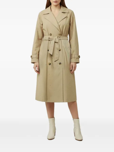 Maje Studded-embellishment double-breasted trench coat Neutrals 1338101