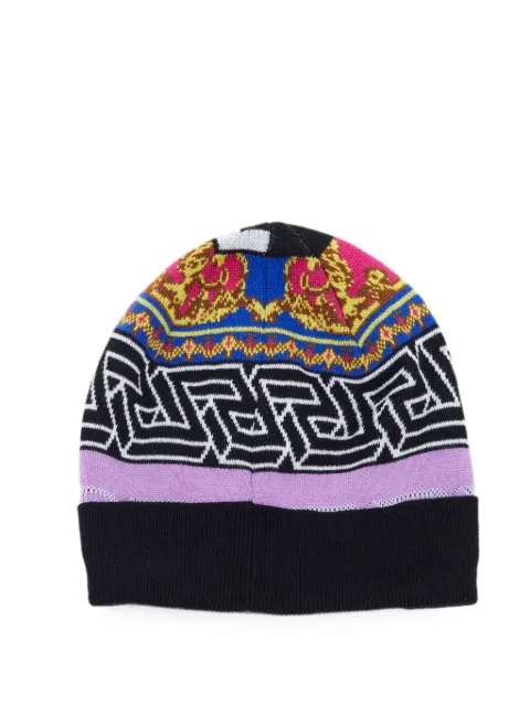 Versace Pre-Owned La Greca beanie hat Black 1355492