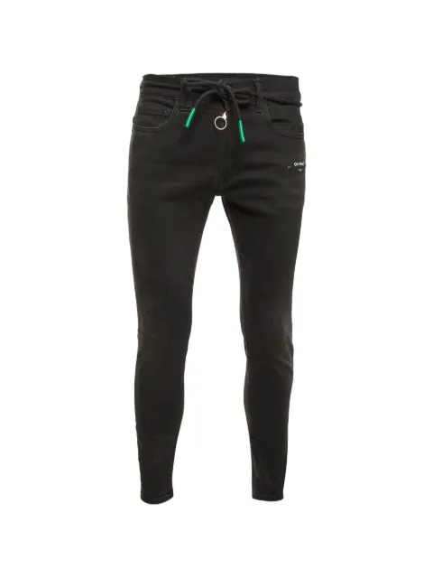 Off-White Pre-Owned logo-detail pocket jeans Black 1349105