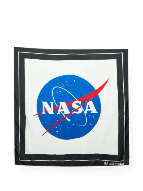 Balenciaga Pre-Owned x NASA logo-detail scarf White 1355482