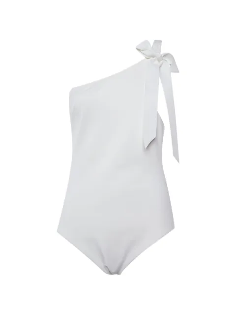 ZIMMERMANN bow-detail one-shoulder swimsuit White 1253843