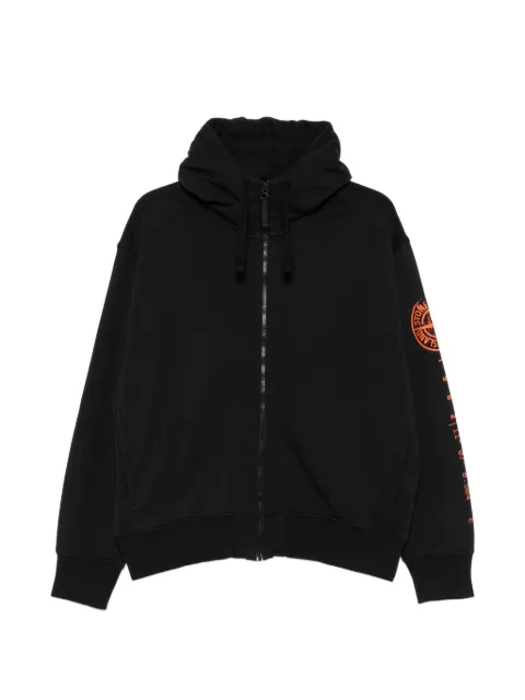 Stone Island logo-print zip-up hoodie Black L2S156100009S0467