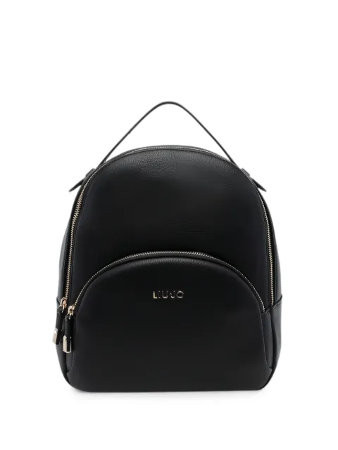 LIU JO grained logo-plaque backpack Black AF6209E1019