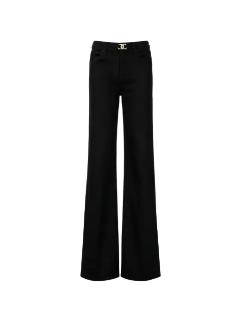 LIU JO logo-buckle flared jeans Black UF6088D0264