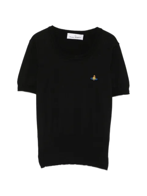 Vivienne Westwood Bea Orb-embroidered short-sleeve top Black 1803002QY001V