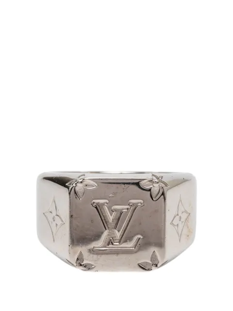 Louis Vuitton Pre-Owned 2020 Brass Monogram Signet Ring M costume ring Silver L7IX44RM28AFKUTH