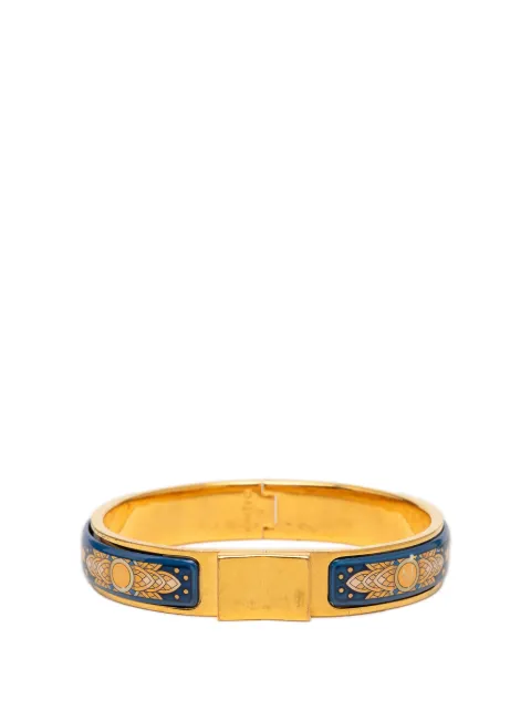 Hermès Pre-Owned 20th Century Narrow Printed Enamel Loquet Hinge Bracelet costume bracelet Blue FI9TYHQ5GRVLIVJR