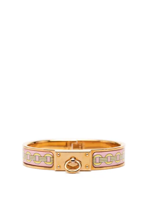 Hermès Pre-Owned 20th Century Narrow Printed Enamel Clic Anneau Bracelet PM costume bracelet Pink 1LML6XFGGLV1M2AT