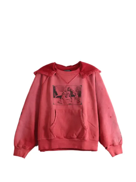 Enfants Riches Déprimés Oklahoma City Church graphic-print distressed hoodie Red 020519