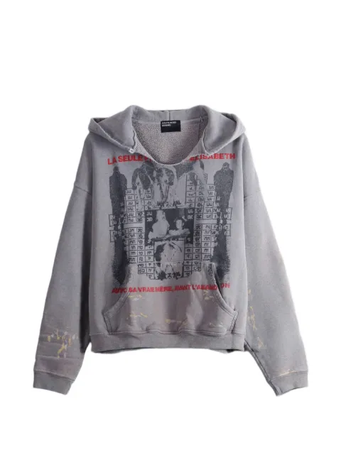 Enfants Riches Déprimés Photo D’Elisabeth graphic-print distressed hoodie Grey 020517