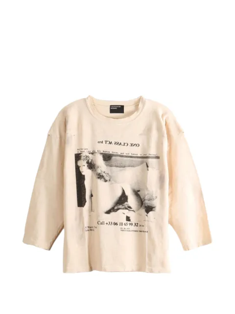 Enfants Riches Déprimés distressed graphic-print T-shirt Neutrals 010961