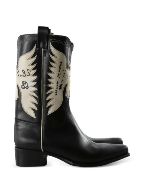 Enfants Riches Déprimés Detox In Alabama leather cowboy boots Black 090508