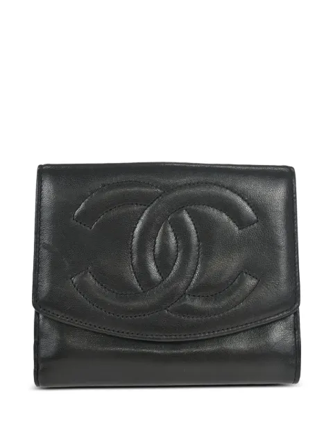 CHANEL Pre-Owned 1995 CC trifold wallet Black NQ02938
