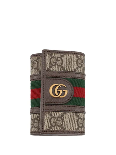 Gucci Pre-Owned 2016-2026 GG Supreme Web Ophidia Case key holder Neutrals 2VQFXI9EPSWXXN50