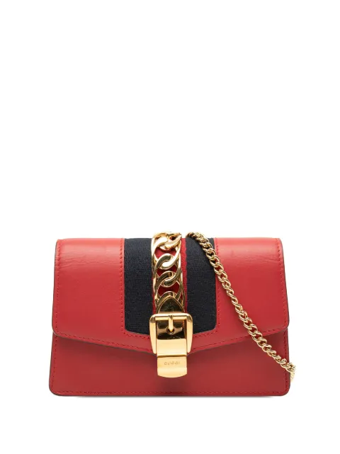 Gucci Pre-Owned 2016-2026 Super Mini Calfskin Sylvie Chain crossbody bag Red 58FH43K0SXTDFU3X