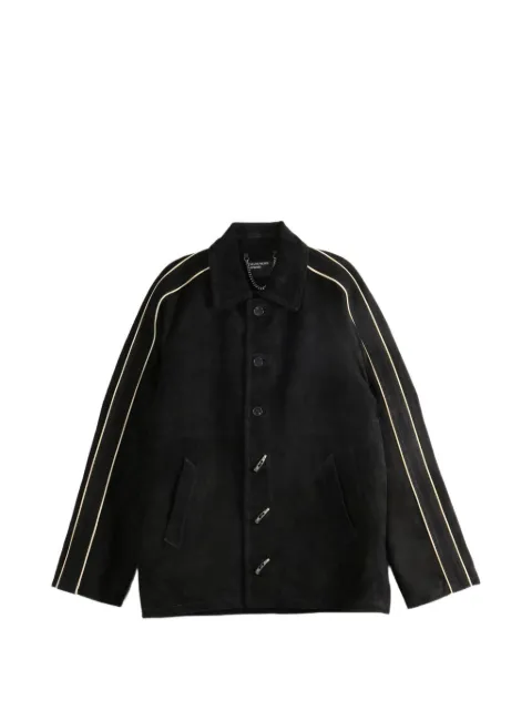 Enfants Riches Déprimés Académie side-stripe suede jacket Black 030597