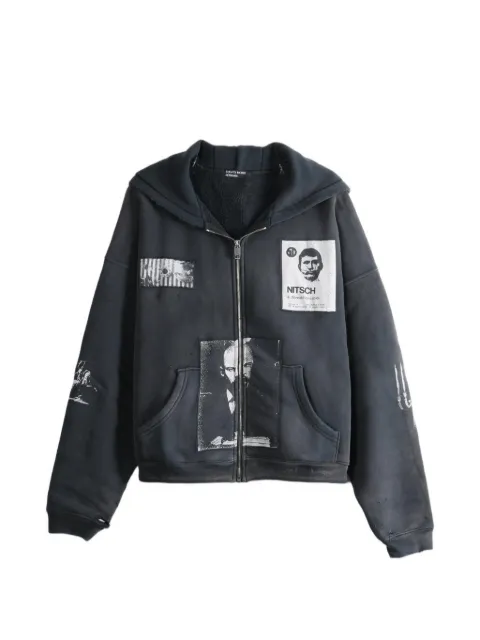 Enfants Riches Déprimés Lenin's Nap Time Assemblage patchwork distressed hoodie Grey 020525