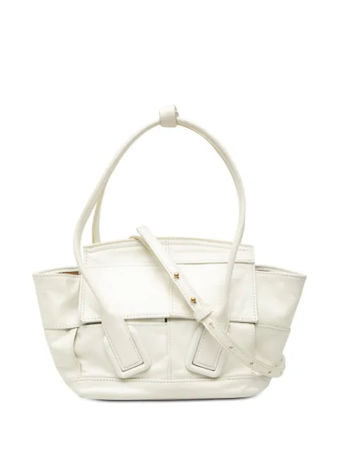 Bottega Veneta Pre-Owned 2012-2026 Mini Calfskin Maxi Intrecciato Arco Slouch satchel White X3CJRH9F9QPJW5VB