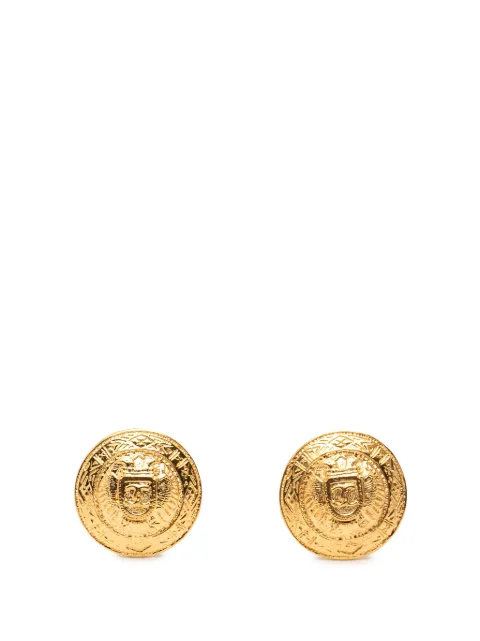CHANEL Pre-Owned 1970-1980 CC Gold Plated Round Clip On Earrings costume earrings Gold UWQLEOBT2NGYZWA1