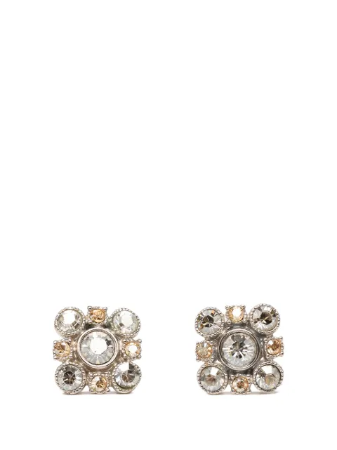 CHANEL Pre-Owned 2010 Brass Floral Strass Push Back Earrings costume earrings Silver QAPX5DYS75RF82GL