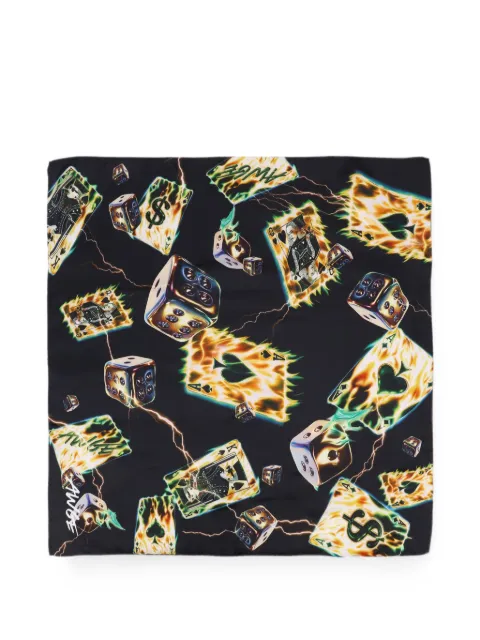AWGE graphic-print scarf Black AS6SXA01APTF109CARDSONFIREBLK
