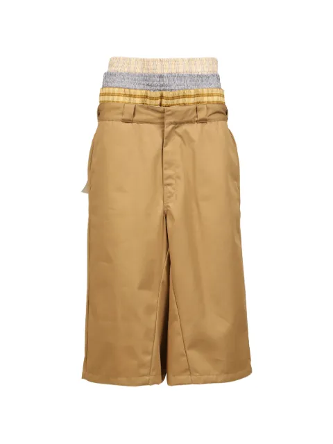 AWGE stacked-waistband bermuda shorts Neutrals AS6SMT19APT1532BEI