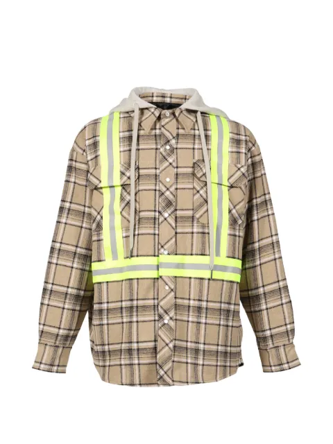 AWGE check-pattern reflective-detail jacket Neutrals AS6SMJ11APTQ097BRWCHECK