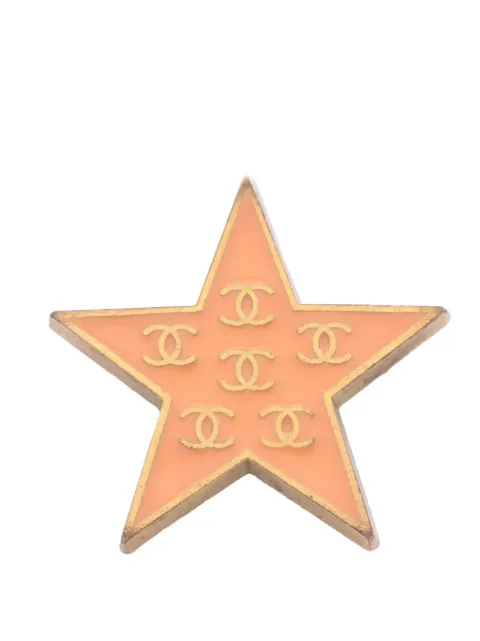 CHANEL Pre-Owned 2001 CC Gold Plated Enamel Star Brooch costume brooch Orange C75YVCE4SZ2B53XB