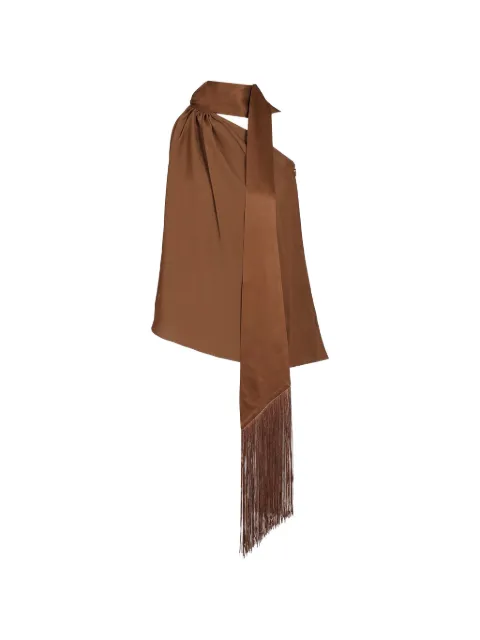 Taller Marmo fringe-trim Astor blouse Brown TMPF2608702