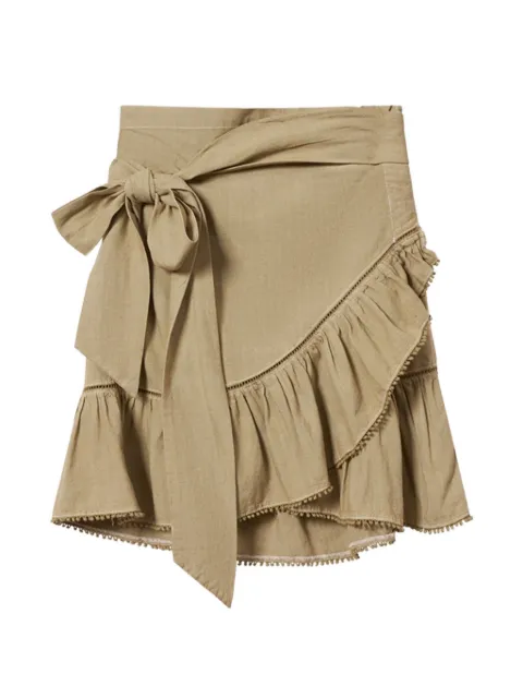 MARANT ÉTOILE Mempster ruffled wrap mini skirt Neutrals JU0552FAD3J12E