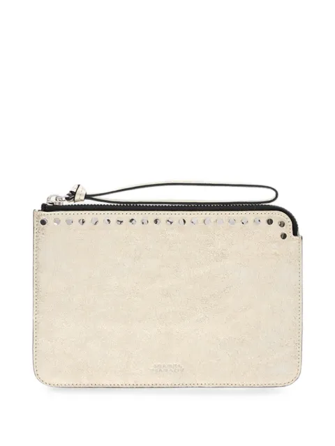 ISABEL MARANT Oskan studded pouch Gold MP0062FAD3C25M